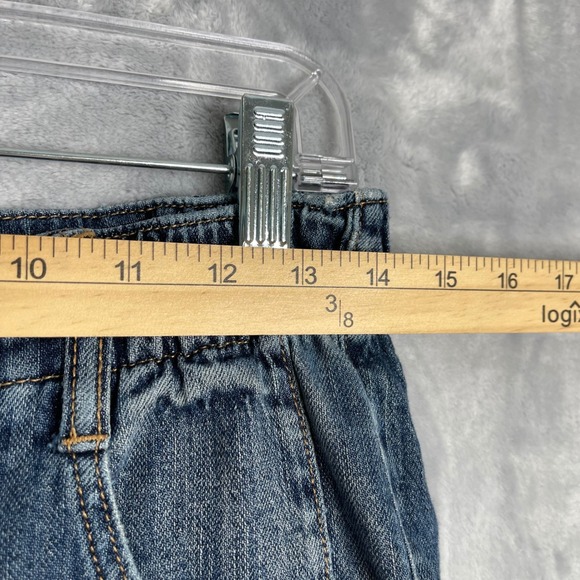 Pilcro The Arch Jeans Womens 25 Petite Blue Barrel Leg Distressed High Rise - Picture 7 of 10